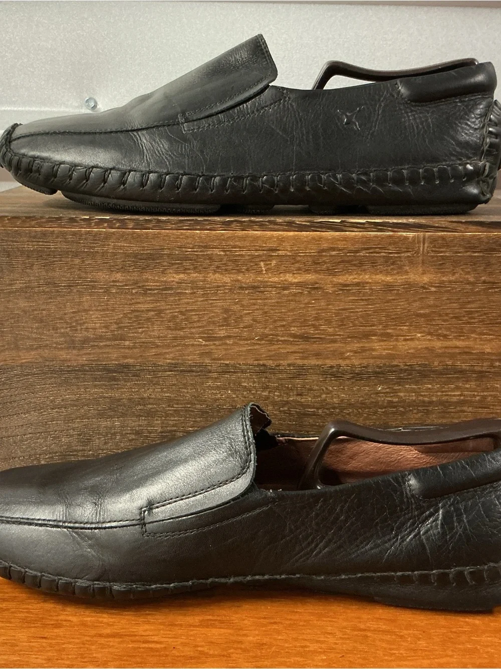 Pikolinos Men Black Leather Driving Moc Slip On Loafer Size 44EU 10-10.5US